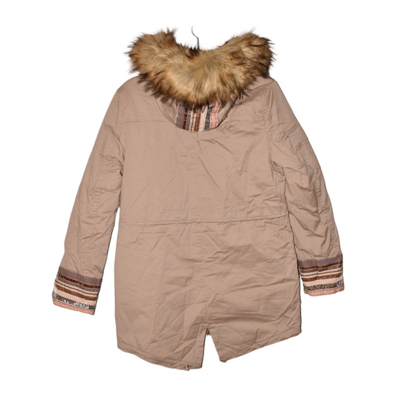 BOUNDLESS NORTH NEW $179 Faux Fur Hooded Anorak Coat in Truffle Small - Picture 2 of 4